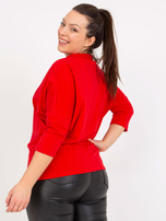 Czerwona bluzka plus size z nadrukiem 