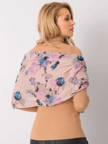 Brudnoróżowa chusta w kwiaty