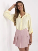Żółto-biała bawełniana koszula damska w paski