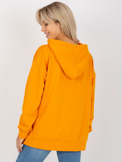 Hurt Ciemnożółta dresowa bluza z kapturem i rozcięciami