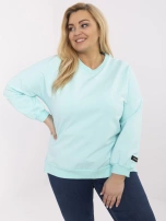 Miętowa bluza plus size z okrągłym dekoltem