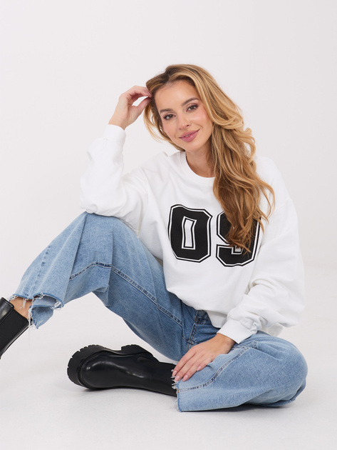 Ecru bluza oversize bez kaptura