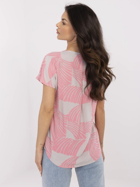 Różowa letnia bluzka z wiskozy SUBLEVEL