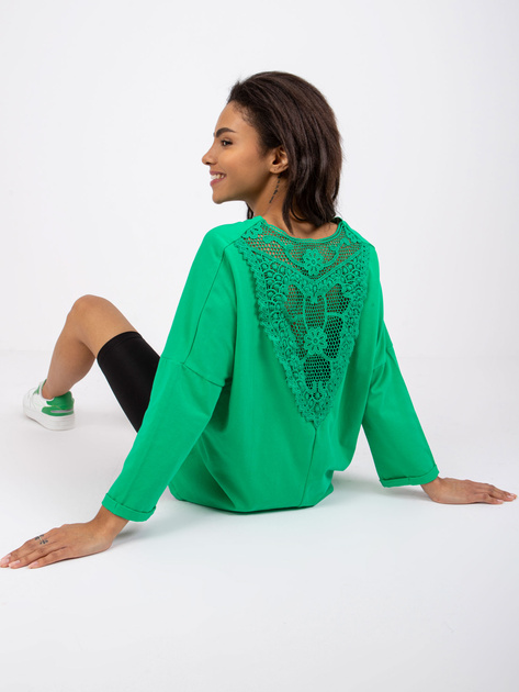 Zielona bluzka z koronką na plecach Sylvie RUE PARIS