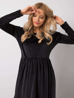 Czarna sukienka welurowa Mauriel RUE PARIS