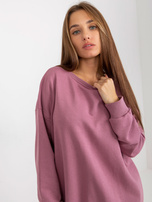 Hurt Brudnoróżowa długa bluza basic z okrągłym dekoltem