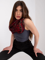 Bordowo-niebieska damska chusta komin