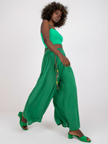 Zielone szerokie spodnie z materiału palazzo Surie OCH BELLA