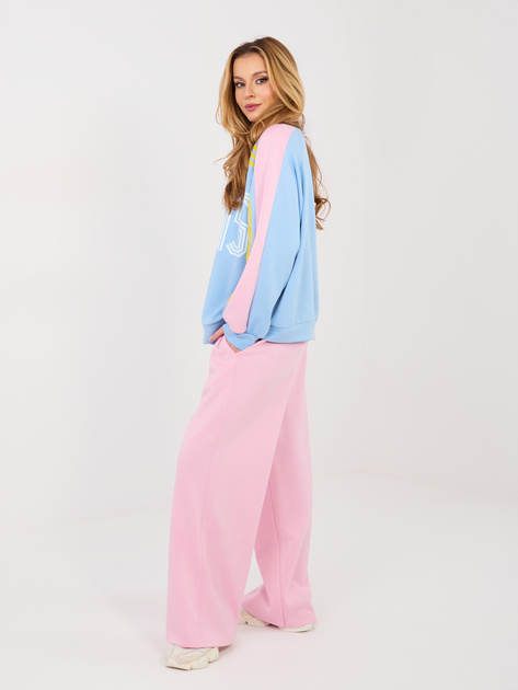 Pastelowy różowy dwuczęściowy komplet oversize