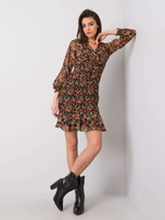 Czarna sukienka z printami Quiesha RUE PARIS