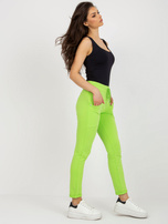 Hurt Limonkowe damskie spodnie dresowe z kieszeniami