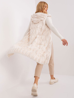 Hurtownia Ecru futrzana kamizelka z podszewką