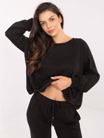 Hurt Czarny damski komplet dresowy z bluzą bez kaptura