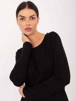 Czarna casualowa bluzka z gumką na dole