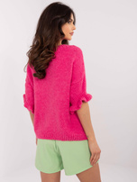 Hurt Fluo różowy sweter oversize z dodatkiem wełny
