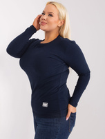 Hurtownia Granatowa bawełniana bluzka plus size 