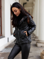 Czarna kurtka przejściowa z kapturem Hanoi