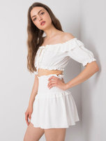 Biały krótki top z falbanką Arnika OCH BELLA