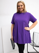 Ciemnofioletowa rozkloszowana bluzka plus size