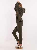 Hurt Khaki dresowy komplet basic z bluzą kangurką