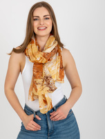 Hurtownia Beżowa wzorzysta chusta z aplikacją