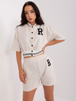 Hurt Jasnobeżowy melanżowy dwuczęściowy komplet damski