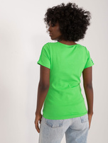 Hurt Jasnozielona bawełniana bluzka z koronką