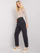 Czarne spodnie mom jeans Alvana RUE PARIS