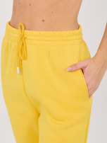 Żółte dresowe spodnie basic z wysokim stanem 