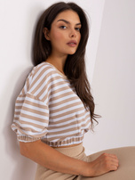 Hurt Beżowy dwuczęściowy komplet casualowy  