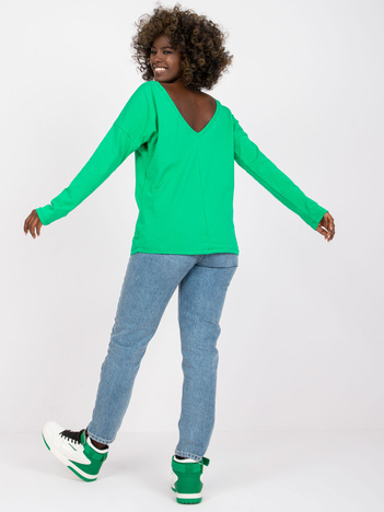 Grüne Baumwollbluse Basic Larissa.