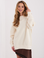 Ecru dresowa bluza basic z ociepleniem