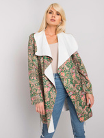 Khaki wzorzysty płaszcz damski Aggie