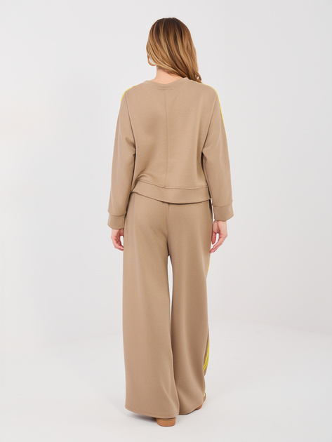 Ciemnobeżowy komplet z miękkiego materiału RUE PARIS