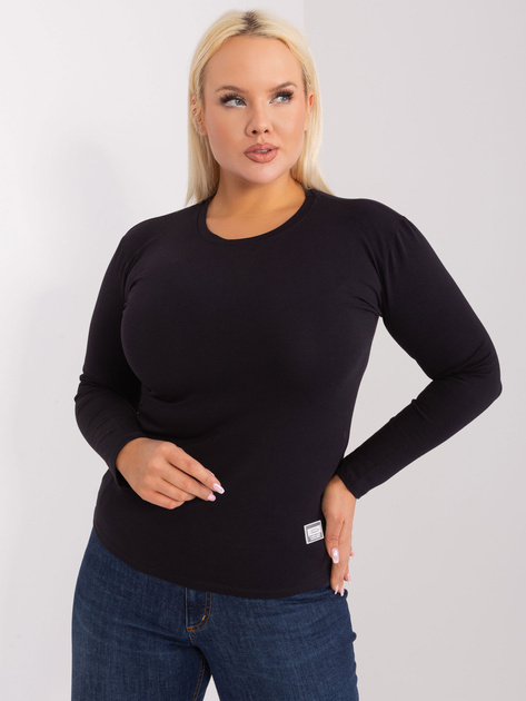 Hurt Czarna bluzka plus size z długim rękawem