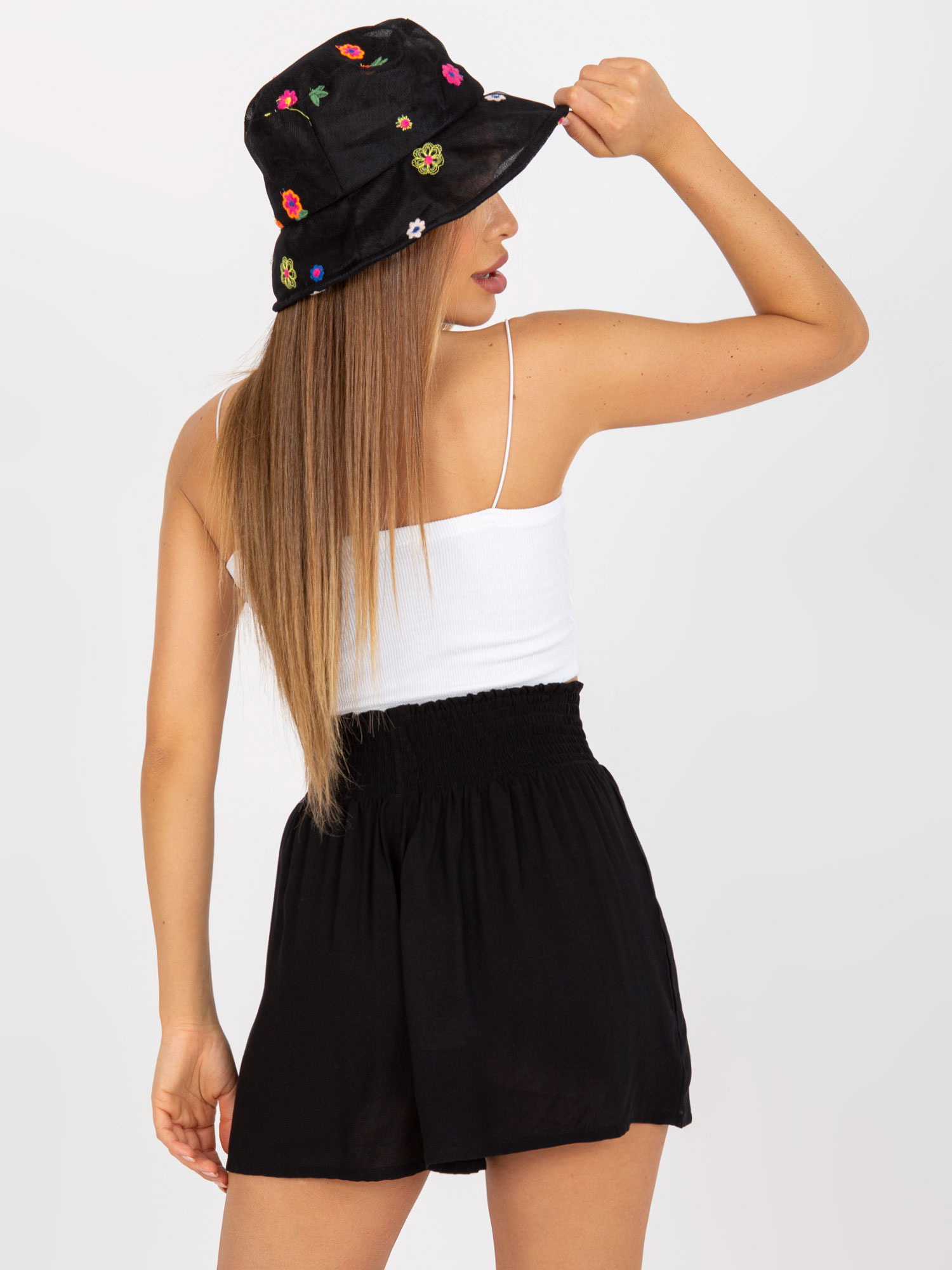 Hurt Czarne letnie szorty casualowe z wiskozy FRESH MADE 