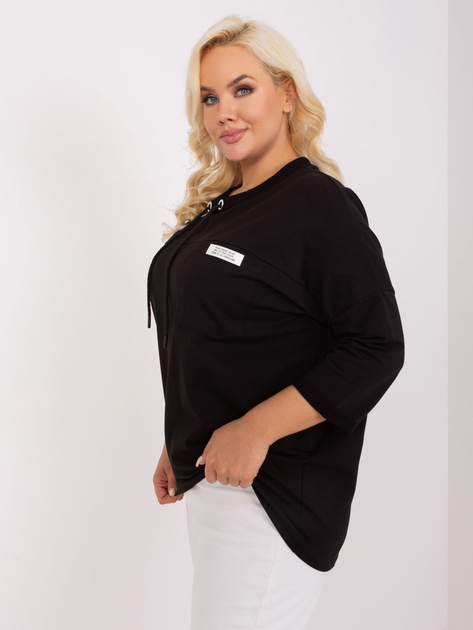 Hurt Czarna bluzka plus size z troczkami