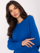 Kobaltowa damska bluzka o kroju nietoperza
