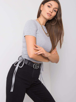 Szary melanżowy t-shirt Rossa