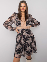 Czarna sukienka damska we wzory Lauderhill