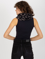 Hurtownia Czarno-ciemnoszary zimowy komin we wzory