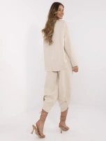 Beżowy dwuczęściowy komplet z bluzą oversize