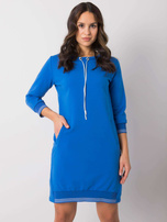 Dunkelblaues Baumwollkleid Sinead RUE PARIS.