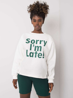 Ecru-zielona dresowa bluza z napisem