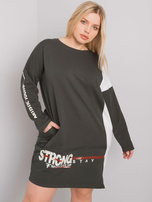 Ciemna khaki bawełniana tunika plus size Eleasha