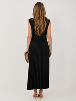 Czarna midi sukienka z kołnierzem RUE PARIS 