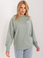 Hurt Pistacjowa dresowa bluza bez kaptura SUBLEVEL