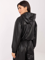 Czarna skórzana kurtka z kieszeniami RUE PARIS