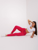 Hurtownia Fuksjowe spodnie dresowe z kieszeniami