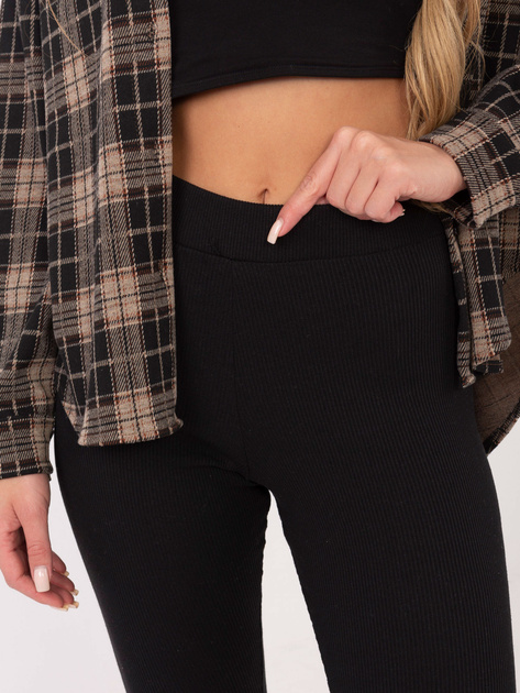 Hurt Czarne damskie legginsy basic z bawełny RUE PARIS